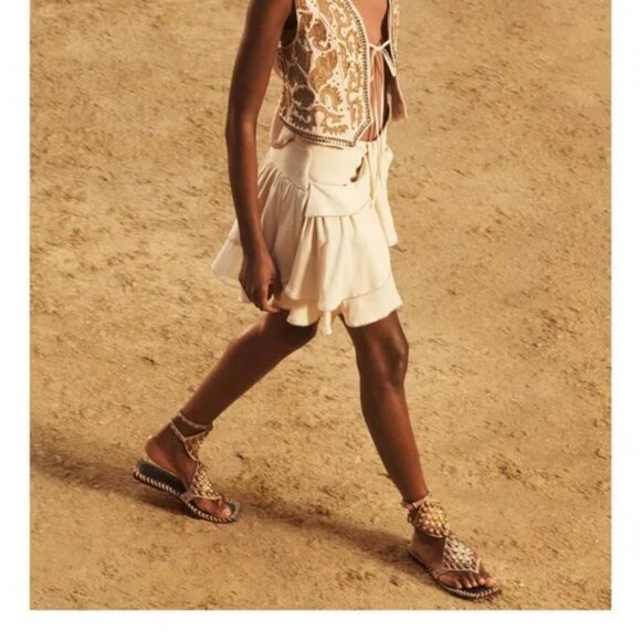 ZARA LIMITED EDITION SUEDE STUDDED SANDALS - Picture 1 of 6